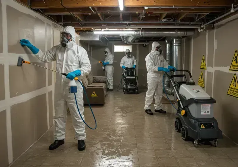 Basement Moisture Removal and Structural Drying process in Brent, FL